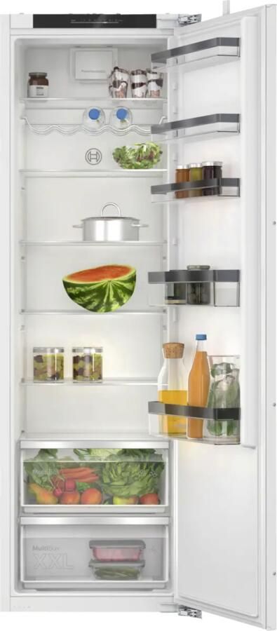 Bosch KIR81VFE0 Serie 4 Inbouwkoelkast Vlakscharnier 177.2 x 54.1 cm Zeer stil Deur op deur led verlichting Extra ruime lade voor groente en fruit