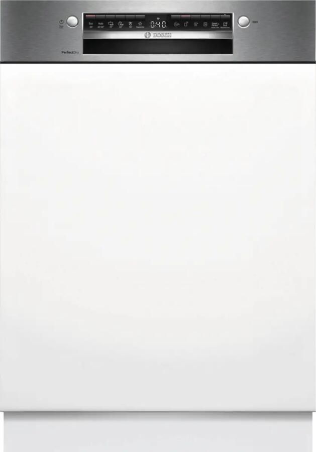 Bosch SMI6ZCS10E Series 6 Inbouwvaatwasser 60 cm Half integreerbaar Zeer stil Energielabel B PerfectDry met zeolith: perfecte droogresultaten met een laag energieverbruik -Home Connect
