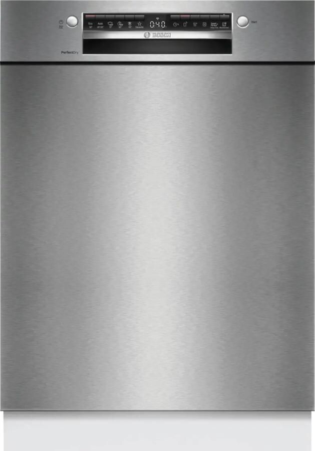 Bosch SMU6ZCS10E Serie 6 Inbouwvaatwasser Onderbouw 60 cm Geborsteld staal PerfectDry met zeolith: perfecte droogresultaten met een laag energieverbruik Stil Home Connect