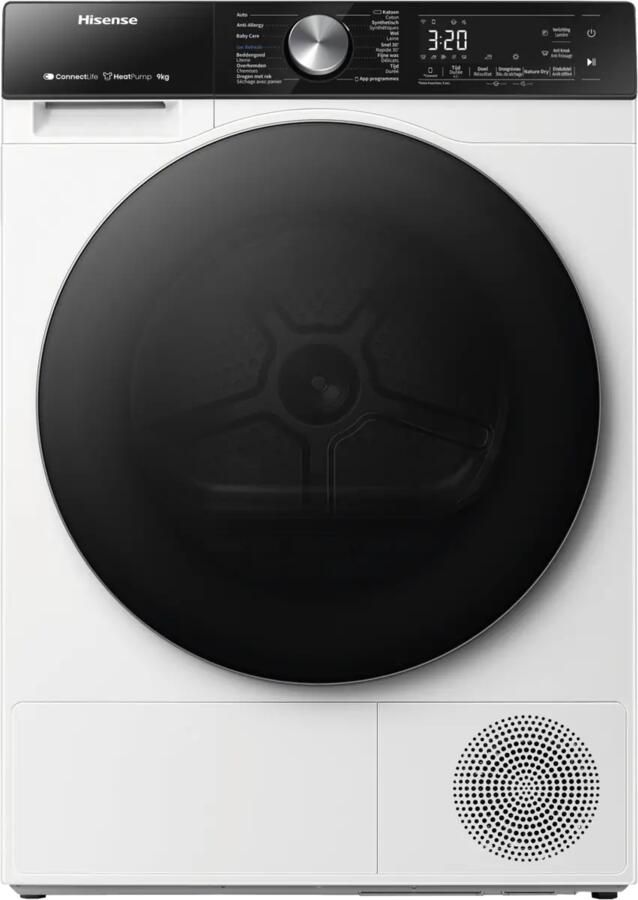 Hisense 5S Serie DH5S902BW Wasdroger met A+++ Energielabel Warmtepompdroger 9kg ConnectLife Basket Dry