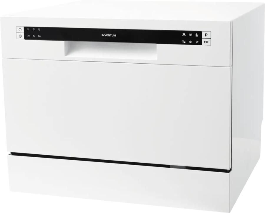 Inventum VVW5520 mini vaatwasser 6 couverts 44 cm hoog Bestekmand 6 programma s Startuitstel Energielabel D Vrijstaand Wit