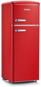 Severin 8930 Koelvriescombinatie vrijstaand retro koelkast rood