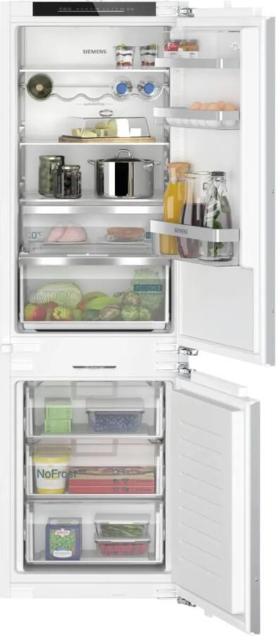 Siemens KI86NADD0 iQ500 Inbouw koelkast koel-vriescombinatie 177.2 cm x 55.8 cm Vlakscharnier softClose noFrost: nooit meer je vriezer ontdooien hyperFresh meer ruimte voor groente en fruit