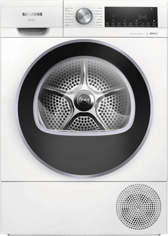 Siemens WQ45G2D5NL IQ500 Wasdroger Warmtepompdroger Zeer stil Blijvend energiezuinig met de zelfreinigende condensor speedPack: Bespaart tijd Energielabel C