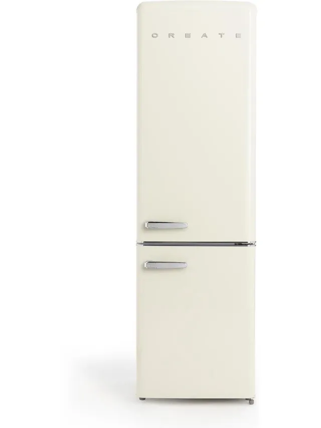 Create Koelkast met vriezer - Combi koelkast - Capaciteit 244L - 3 verwisselbare planken - ECO Friendly - Gebroken wit - FRIDGE STYLANCE crème