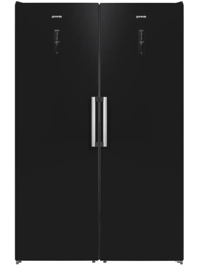 Gorenje R 619 DABK6 koelkast / 185 cm / invertercompressor / CrispZone met vochtigheidsregelaar / AdaptTech / convectiekoelsysteem / snelle koelfunctie / koelkast 398 l / EEK C / zwart [ Energieklasse D ]