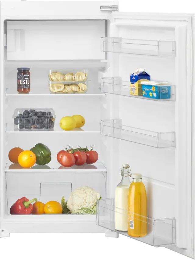 Inventum IKV1022S 102 cm energiezuinige inbouw koelkast - Met vriesvak - Stil - Superkoelen - Supervriezen - Deuralarm - Vakantiestand - 139 liter - Sleepdeur - Wit