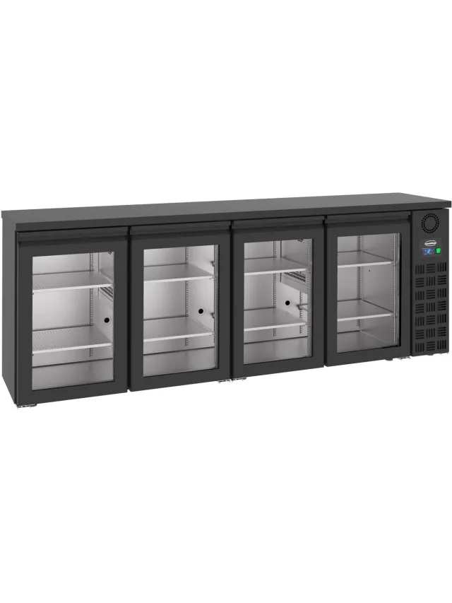 Combisteel Barkoelkast - 680L - Zwart-2°C/+8°C - Geforceerd - Draaideuren - 2490x550x950mm - Horeca Koelkast