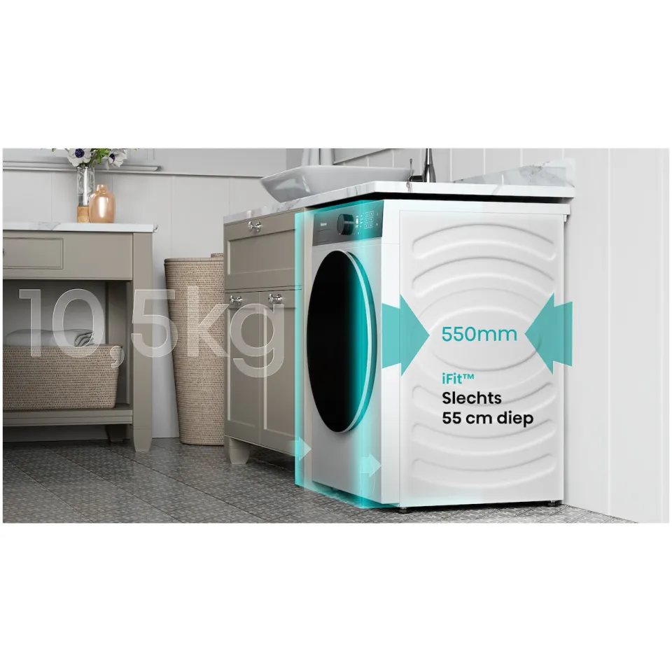 Hisense WF5I1045BWQ wasmachine, 10,5 kg voorlader wit, foto 3