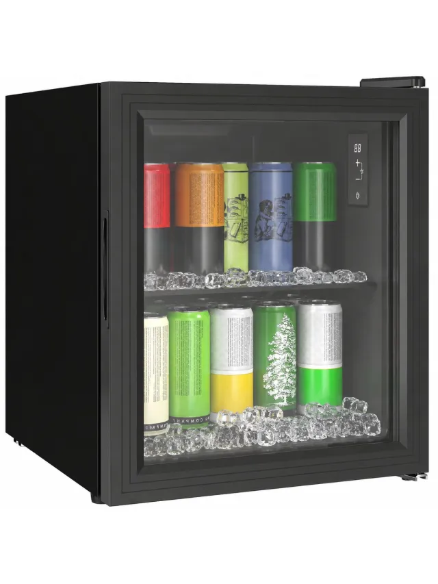 ECTEATOY Drankenkoelkast Mini Koelkast - Vrijstaand Stil (39dB) & Glazen Deur - Voor 59 Blikjes - 46L - Zwart