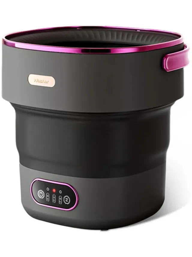 QJ Supply draagbare wasmachine - mini wasmachine - compacte wasmachine - Kleine wasmachine - Opvouwbare wasmachine - zwart
