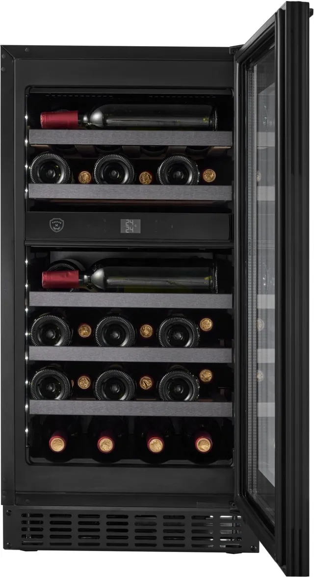 Nestor M NWVS233FN1 - Onderbouw & Vrijstaand - 2 Zones - 45 cm breed - 88 cm hoog - 32 Flessen - Zwarte Glasdeur