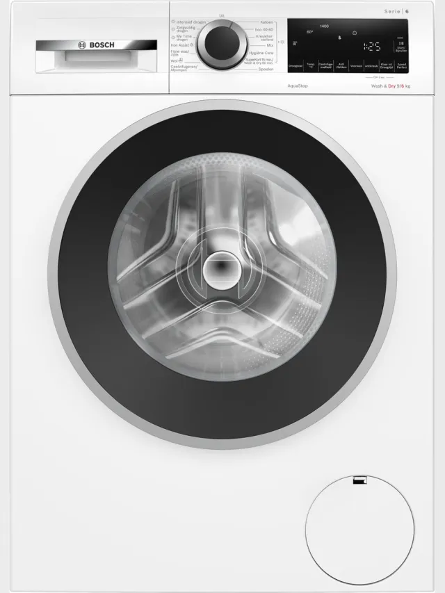 Bosch WNG24406NL - Serie 6 - Was-droogcombinatie - Extra stil - 9/6 kg - Wassen en drogen in 1 keer 1400 rpm - Energielabel A - Stoom met Iron Assist Wit