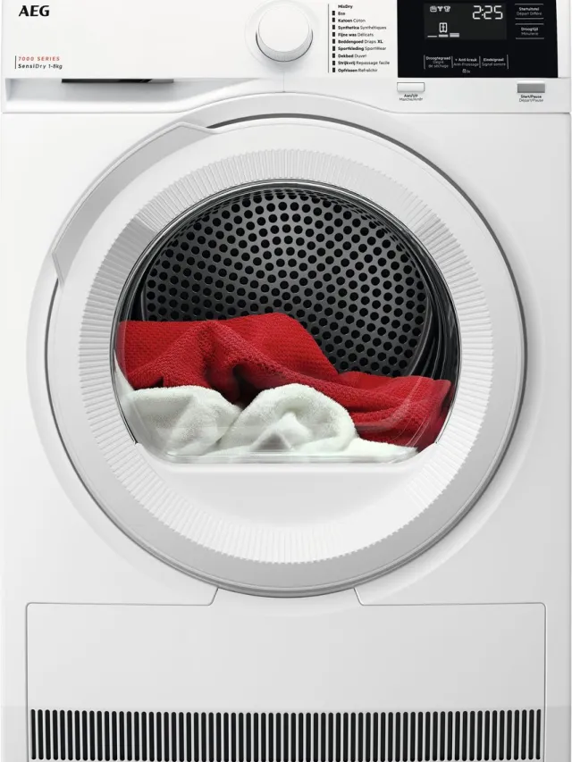 Aeg TR78DD32B 7000 SensiDry® - Wasdroger Warmtepompdroger - 8 kg - NL/FR Wit