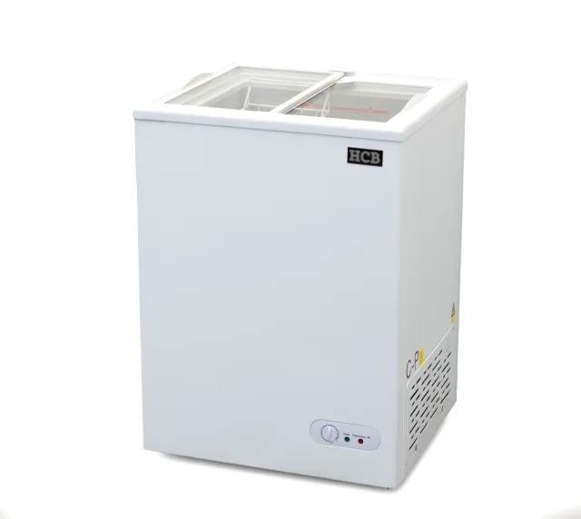 HCB Professionele Horeca vriezer - Vrieskist met schuifdeksel - 97 liter - 230V - ABS - Diepvries koffer - 52.5x58.5x84 cm (DxBxH) - 30 kg - 1426 Wit