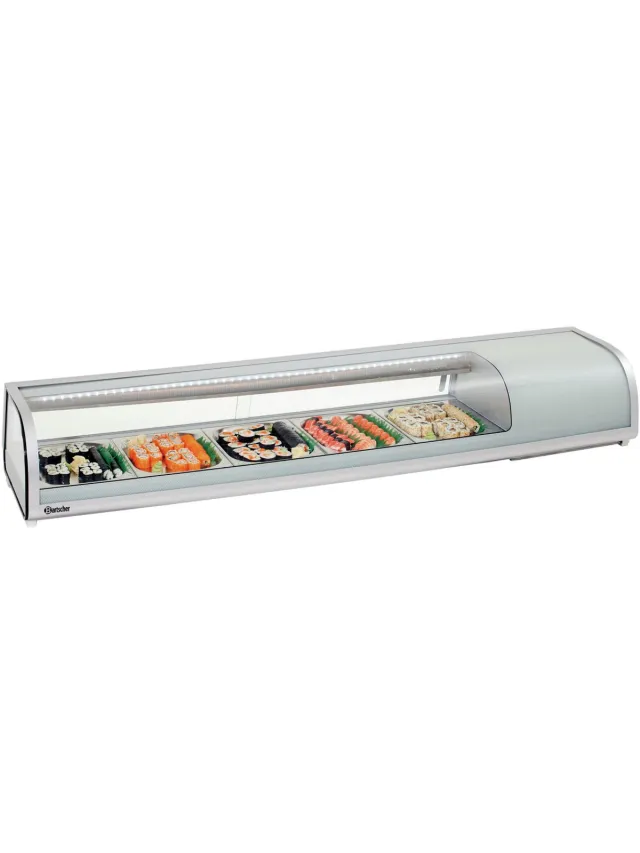 Bartscher Sushivitrine SushiBar GL2-1800 - 5 x 1/2 GN - 230V - 1800x425x295mm rvs