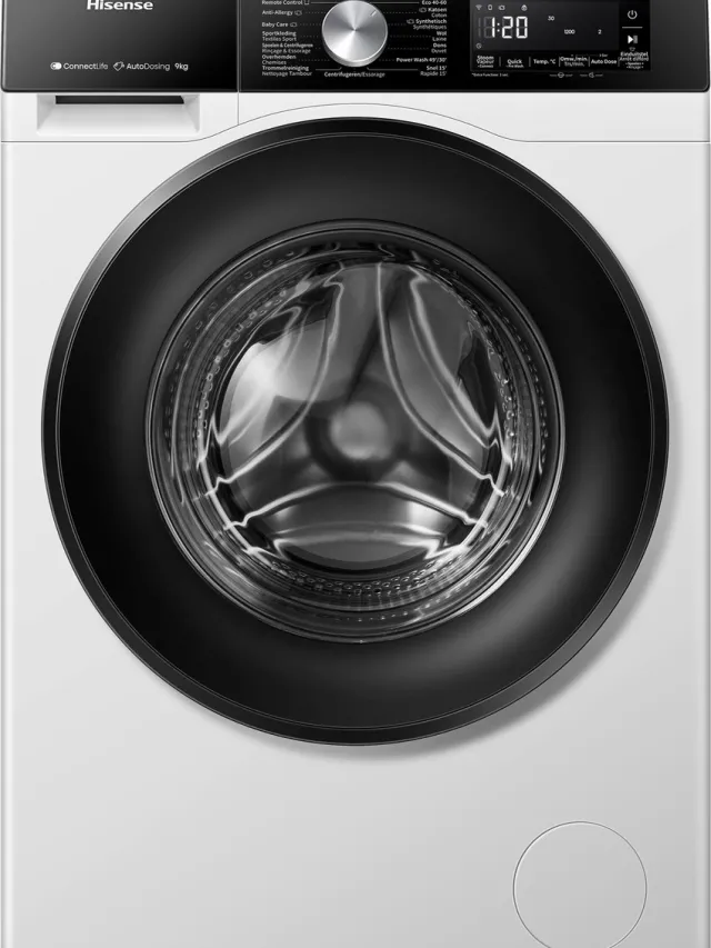 Hisense 3S Serie WF3S9045BW3/BLX - Wasmachine met Energielabel A -30% - 9kg - Autodose - 72dB (A) - Steam Wash - 1400 toeren - Power Wash 49' - ConnectLife - Inhoud Trommel 60 Liter Wit/Zwart 9kg Autodose