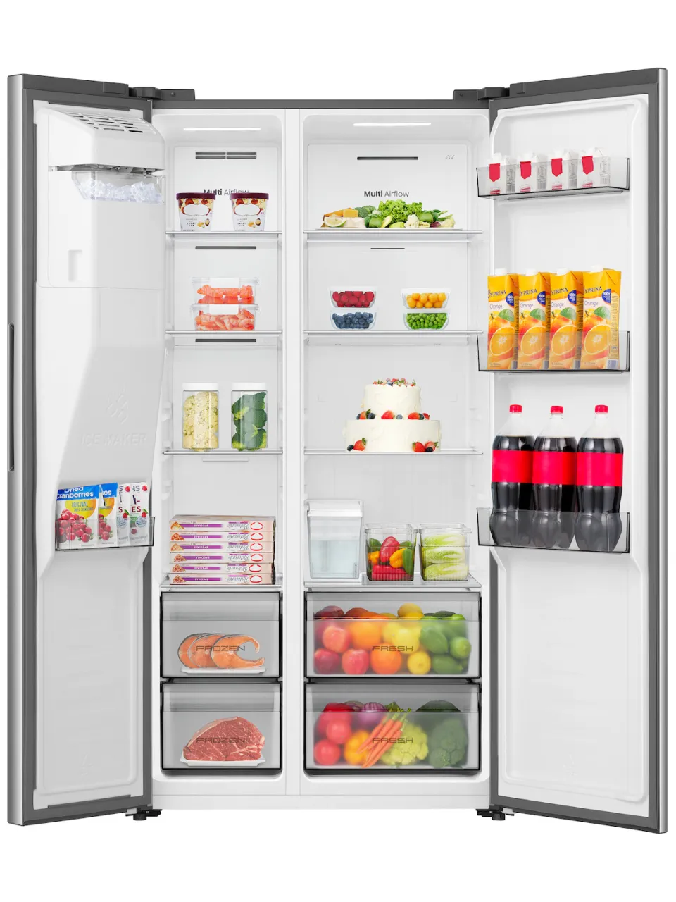 Hisense RS5P528STIE amerikaanse koelkast rvs, foto 4