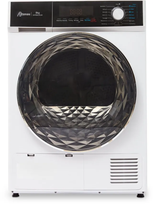 Altenau Dhp80nlwl28 Warmtepompdroger – 8 Kg – 16 Programma’s – Stil & Energiezuinig Wit