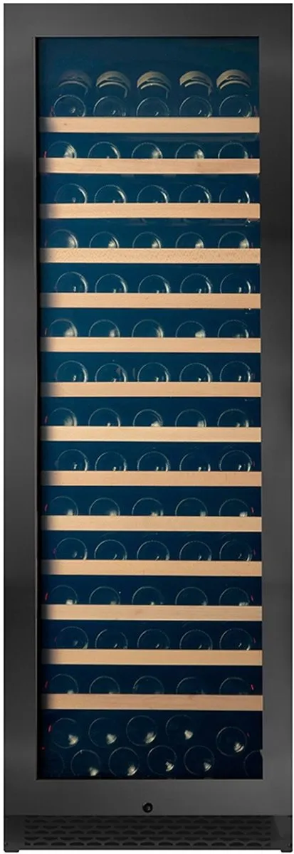 Pevino Wijnkoelkast - Pevino Majestic - 159 flessen - 1 temperatuurzone - zwart glas Black Steel