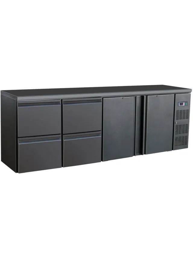 Combisteel BARKOELER ZWART 2DRS 4 LADEN - CombiSteel 7450.0327 - Horeca & Professioneel