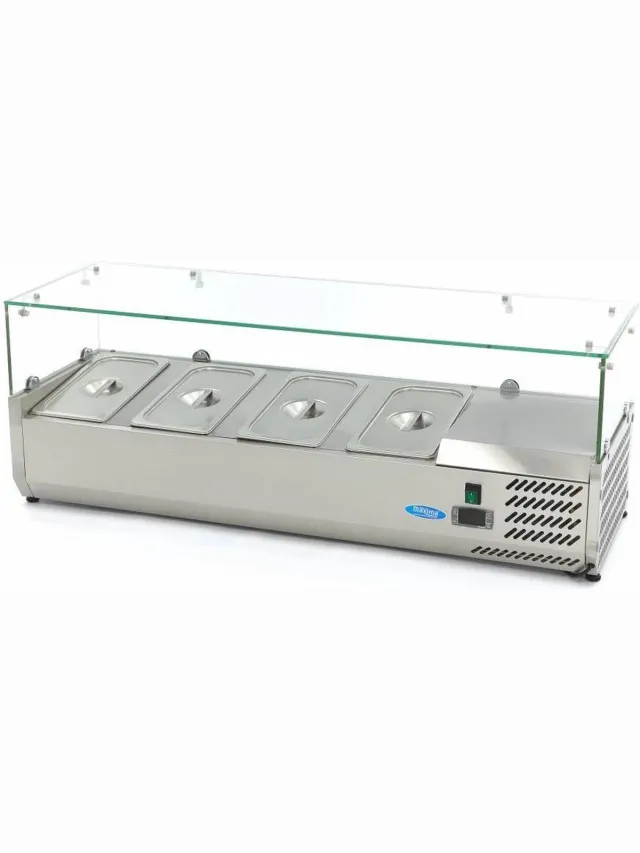 Maxima Opzetkoelvitrine - 120 cm - 4 x 1/3 GN Bakken Roestvrij staalWit