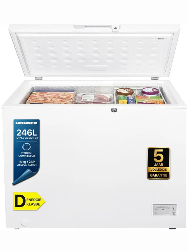 Heinner HCF-HM246INVCD Diepvrieskist – 246 L – Convertible (Koelkast/Vriezer) – Waterbestendig LED-display – Vergrendelbaar – Wit – 5 Jaar Garantie