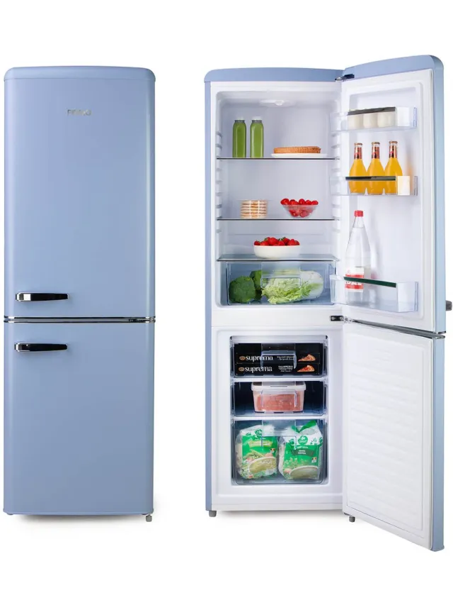 PRIMO PRRFR3060L Retro Koelkast - 202L - D - Koelvriescombinatie - Vrijstaand - Blauw Blauw Mat