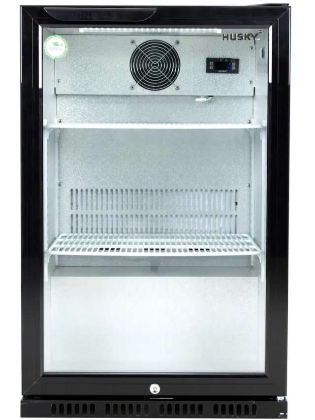 Husky C1-865-BK-NL-HU - Flessen Koelkast - Met Glazen Deur - 130 Liter - Zwart