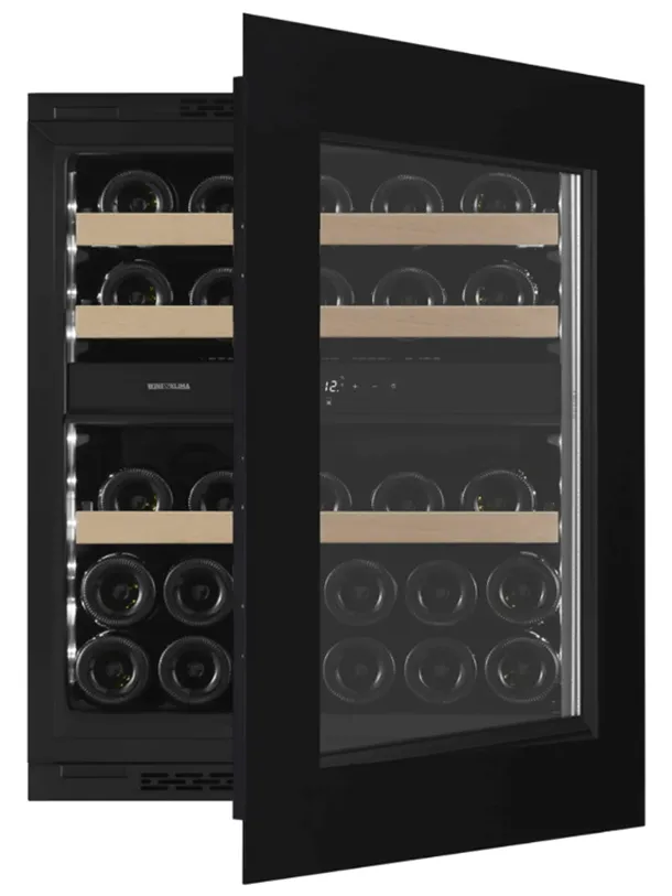 Wine Klima D30-SV72-PUSH wijnkoelkast, 30 flessen, inbouw Zwart