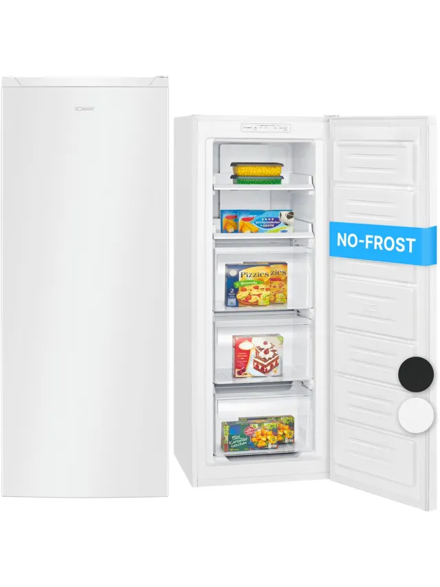 Bomann GS 7343 – Vrijstaande Vriezer – No Frost - 161 liter – Wit – Energieklasse D White