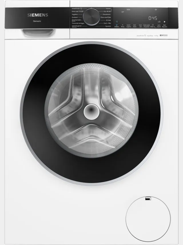 Siemens WG46G2Z8NL - iQ500 - Wasmachine - Wasmachine met stoom - 1600 rpm - 9 kg - smartFinish: vermindert kreukels tot 50% - speedPack L: verkort wasprogramma's met varioSpeed Wit