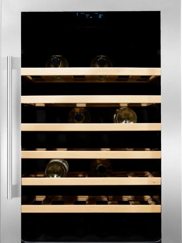 Vinata Premium Wijnkoelkast Serottini Inbouw - RVS - 48 flessen - 87.7 x 59x 55.8 cm - Glazen deur