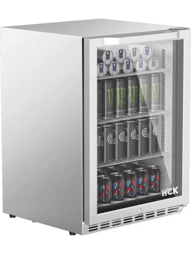 HCK Outdoor koelkast SC-145 - 142 L - RVS - 161 blikjes - 0-22 °C - RVS in en out - Glasdeur