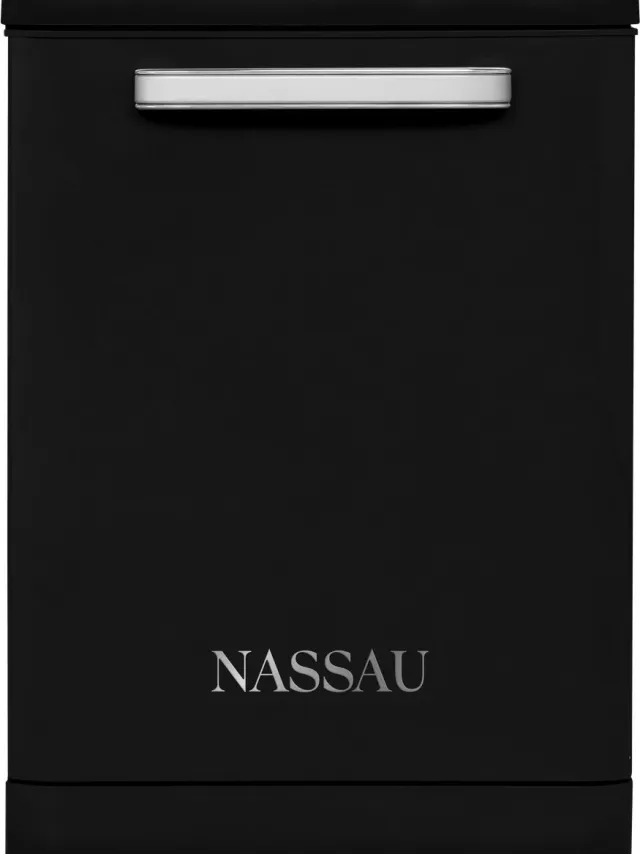 Nassau RVW6000ZWA – AUTODOOR - Label D - 43DB! - RVS sproeiarm - Retro Zwarte Vaatwasser – Handgreep - Vrijstaand – zwart - 5 jaar garantie