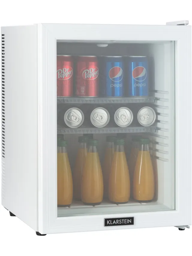 Klarstein Minibar Brooklyn 42 Mini koelkast - Compact - Vrijstaand - Thermo-elektrisch koelsysteem - 42 Liter inhoud - Koeling: 12 - 18 °C - Auto DeFrost - Energie-efficiëntieklasse: F - 23 dB - LED licht - Glazen panoramadeur - Wit
