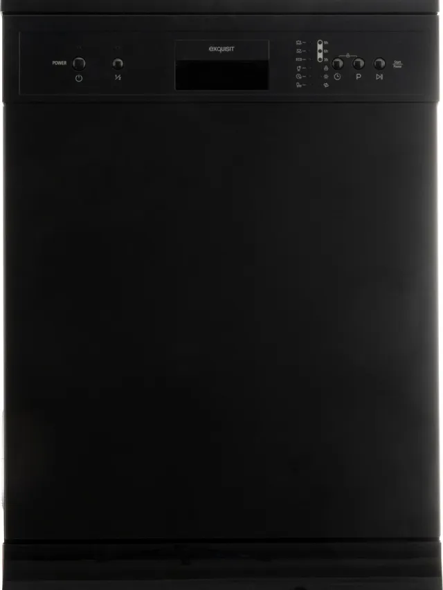 Exquisit GSP8314-030DB - 5 Jaar garantie - Vaatwasser - Vrijstaand - Startuitstel - 14 Couverts - 44dB - Zwart Zwart/Grijs