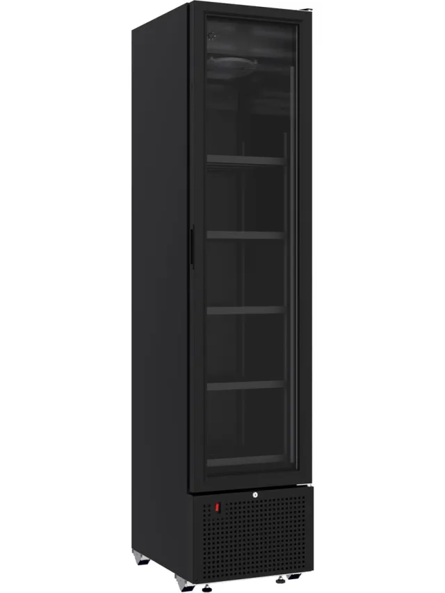 Combisteel Drankenkoeling - Smal Model - 348L - Zwart - +4°C/+10°C - Statisch + Ventilator - Wielen - 450x656x2024mm - Horeca Koelkast