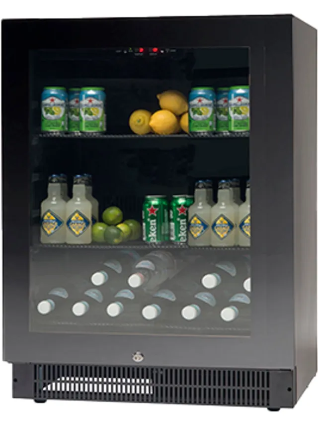 Vestfrost Solutions MFG95 minikoelkast met glazen deur, 146 liter Zwart/Zilver