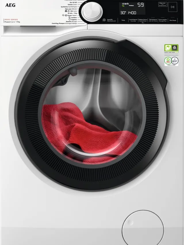 AEG LR8594BN4 8000 serie PowerCare - Wasmachine - Energielabel A - 1400 toeren - 9 kg - NL/FR Wit