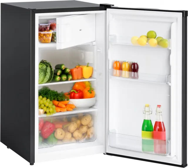 KitchenBrothers Koelkast - 88L Koelvak - 14L Vriesvak - Koelvriescombinatie - IJskast - Frigo - Vrijstaand - Zwart