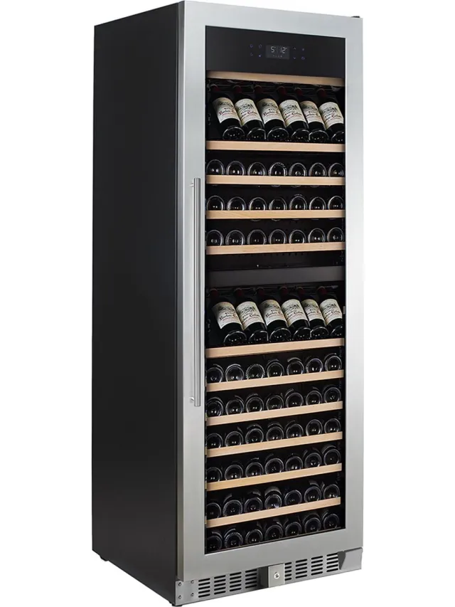 Temptech Elegance Wijnkoelkast 2 Zones 150 Flessen Greeploos - Aluminium - Zilver