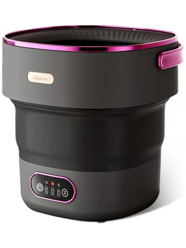 Jurrys Wasmachine - Opvouwbare wasmachine - Kleine wasmachine - Compact - Opvouwbaar - Ideaal voor camping en studenten - 2.5L - Zwart Zwart/Grijs