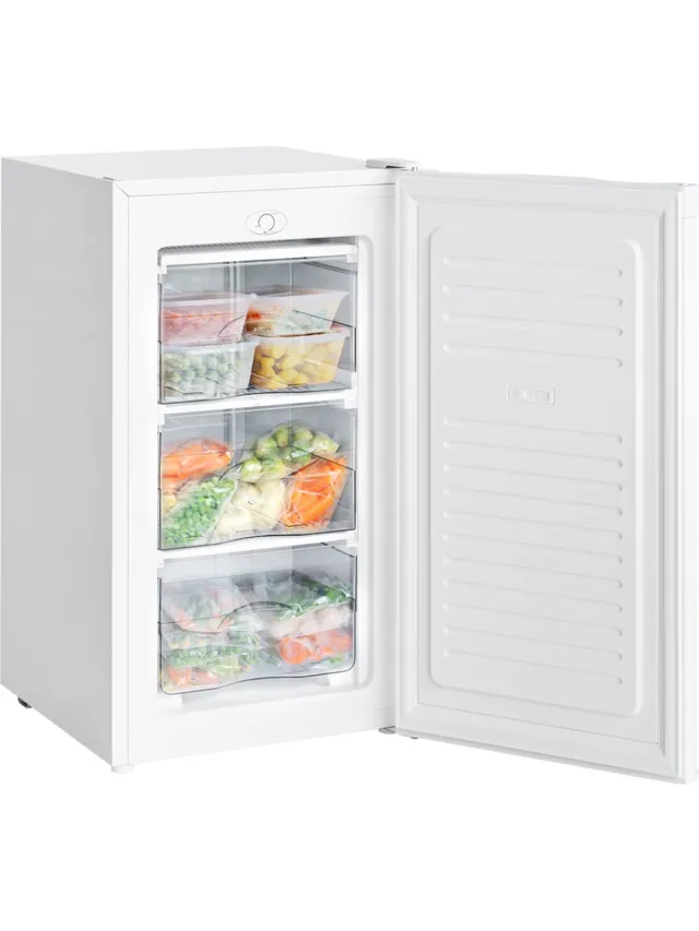 KitchenBrothers Vriezer - 64L - Diepvriezer - Compact Tafelmodel - 3 Vrieslades - Diepvrieskast - Vrijstaand - Wit
