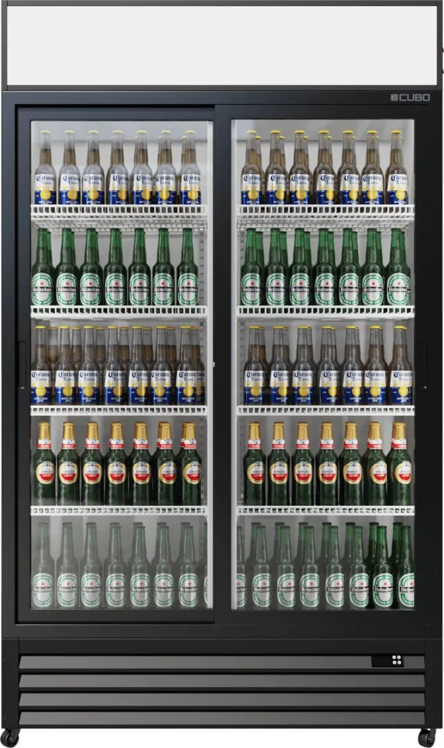 CUBO Drankenkoelkast 525L - 2 glazen deuren met luifel voor verkoop - Afsluitbaar - Energiezuinig - CS-690B-EE - Frigo Wit