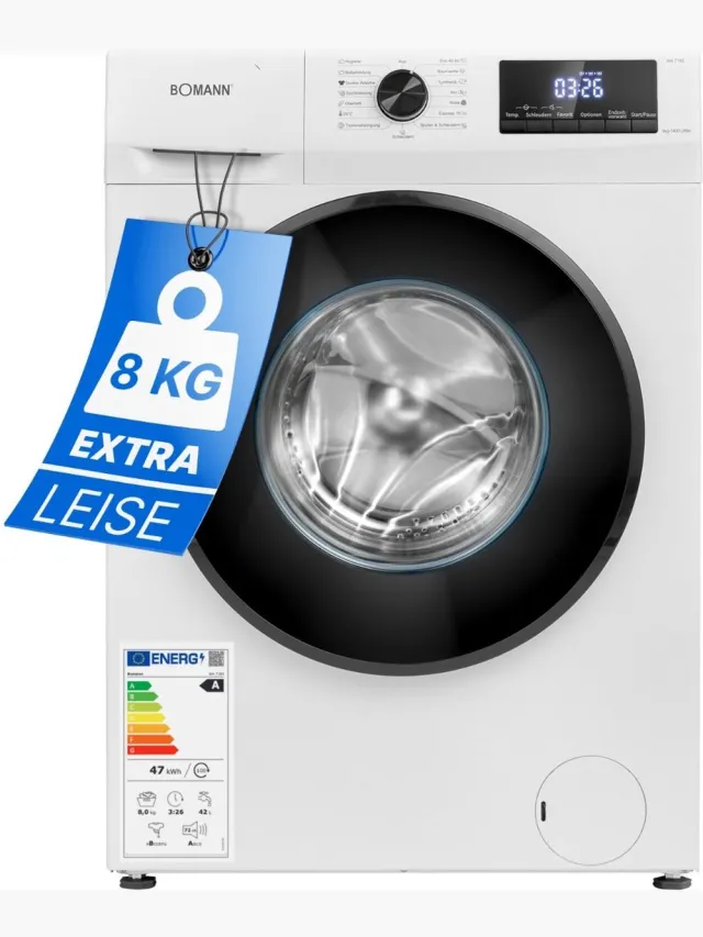 Bomann WA 7185 W wasmachine, 8 kg voorlader, 1400 toeren wit