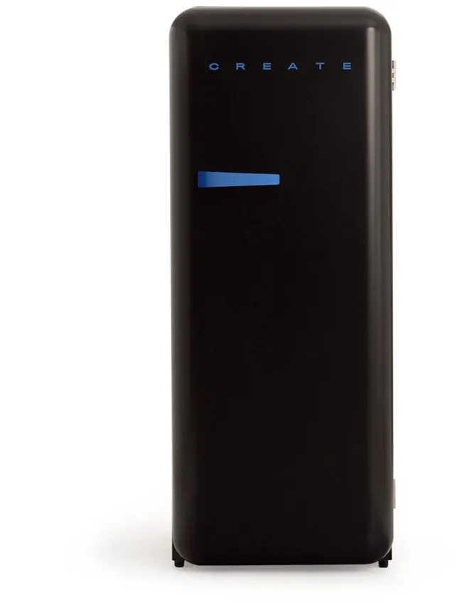 Create Koelkast in retrostijl - Zwart - Handvat Kobaltblauw - FRIDGE RETRO 281L