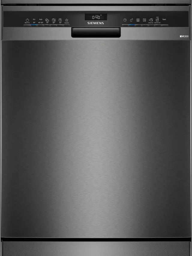 Siemens SN23EC22AE - iQ300 - Vrijstaande vaatwasser - 60 cm - Energielabel A - Home Connect - Geborsteld zwart staal, anti-fingerprint
