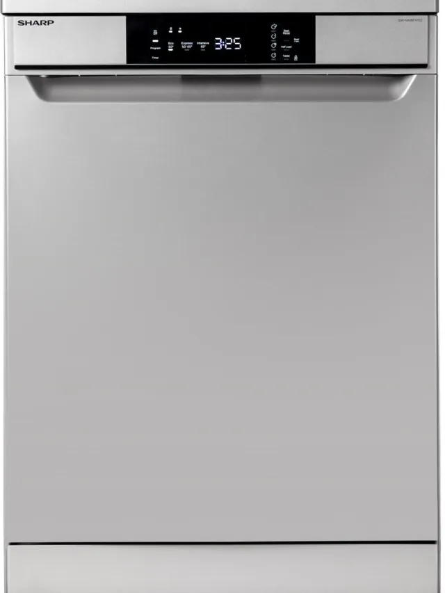 Sharp QWNA1BF47ESEU vrijstaande vaatwasser, 13 couverts Zilver