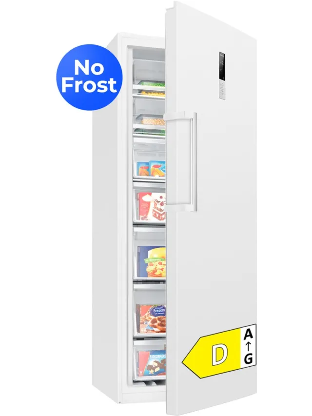 Bomann GSVS 7365 – Grote Vrijstaande Vriezer ook als Koelkast te gebruiken – Total No Frost - 380 liter inhoud - 186 cm hoog – 70 cm breed – Wit – Energieklasse D